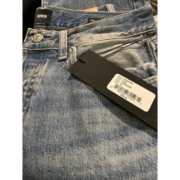 Edwin Tash Ripped High Waist Relaxed Fit Jeans In Surrender Size 24 - NWT $228 - Picture 6 of 7